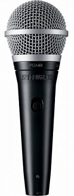Вокальный  динамический микрофон SHURE PGA48 XLR + кабель XLR-XLR